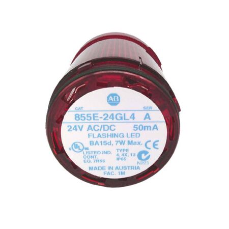 Allen-Bradley 855E24GL4 Red Flashing LED Stack Light Module 24V AC/DC
