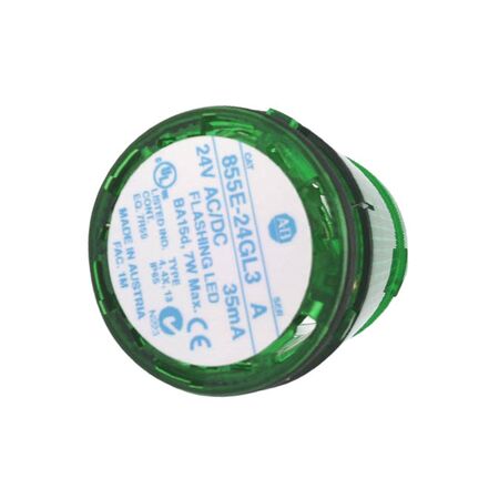 Allen-Bradley 855E24GL3 Control Tower Stack Light 50mm Green Flashing LED