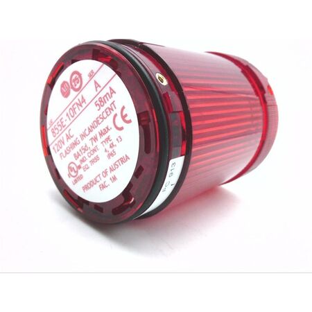 Allen-Bradley 855E10FN4 Control Tower Stack Light 120V AC Red Flashing