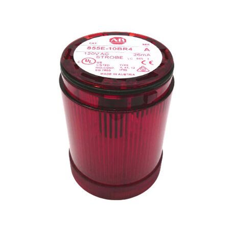 Allen-Bradley 855E10BR4 Control Tower Stack Light 50mm Red Strobe 120V AC