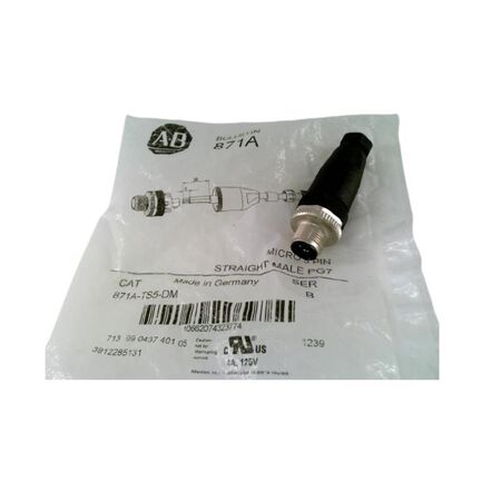 Allen-Bradley 871ATS5DM DC Micro M12 Straight Male 5-Pin Terminal Chamber