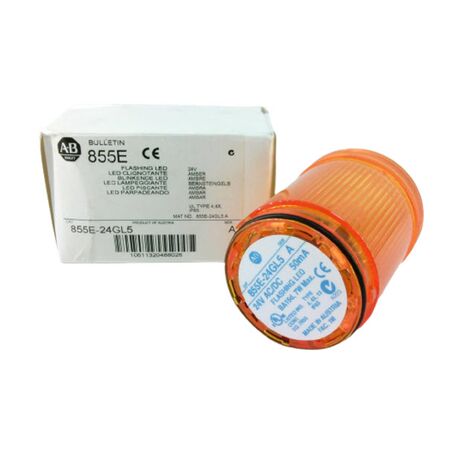 Allen-Bradley 855E24GL5 Control Tower Stack Light 50mm Amber Flashing LED