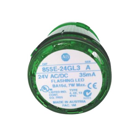 Allen-Bradley 855E24GL3 Control Tower Stack Light 50mm Green Flashing LED