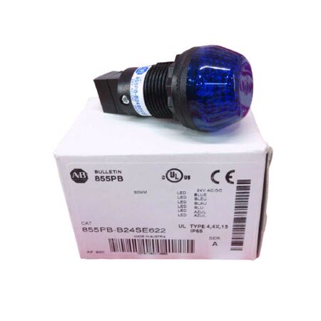 Allen-Bradley 855PBB24SE622 Panel Mount Blue LED Beacon 24V AC/DC
