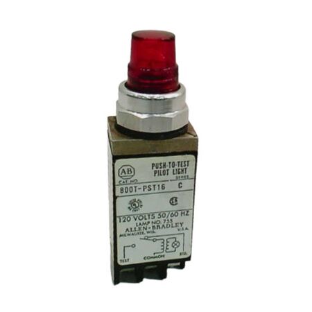 Allen-Bradley 800TPST16R Pilot Light Red 18mm Transformer 120V AC