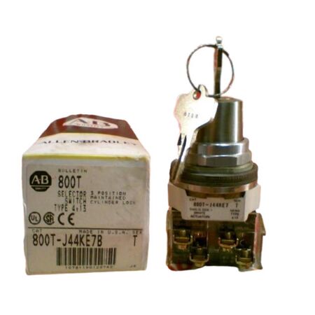 Allen-Bradley 800TJ44KE7B Selector Switch 3-Position Non-Illuminated