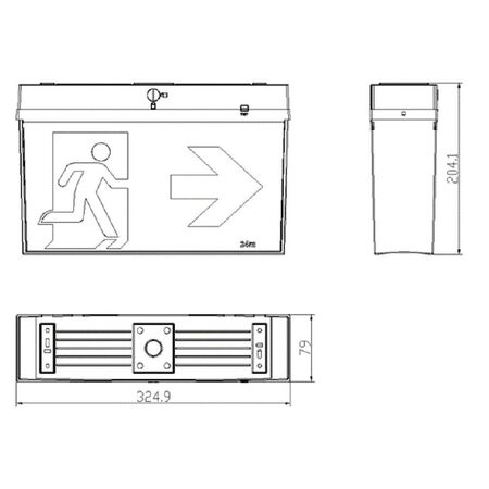 All-In-One 24m LED Exit Luminaire - Gen2 (All-In-One 24m Running Man LED Exit Luminaire Gen2)