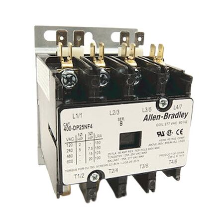 Allen-Bradley 400DP25NF4 Definite Purpose Contactor 25 AMP 277 VAC