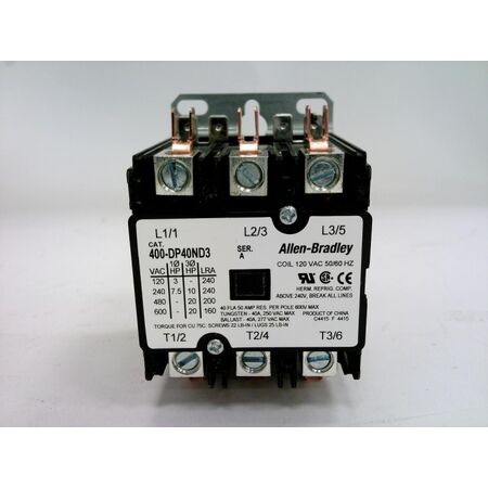 Allen-Bradley 400DP25NB2 Definite Purpose Contactor 25 Amp 480 Volt