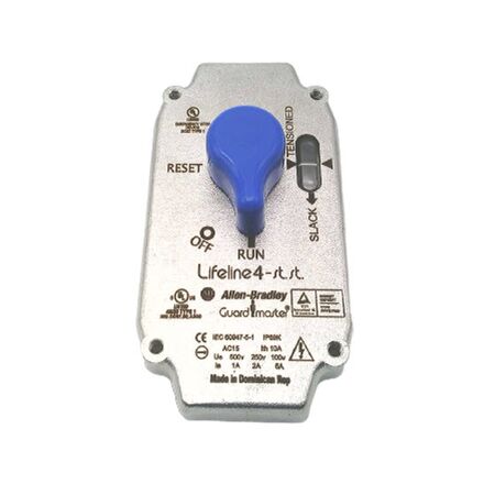 Allen-Bradley Lifeline 4 Stainless Steel Replacement Cover with Blue Reset Knob