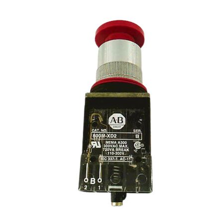 Allen-Bradley 800MRD6D2 Red Mushroom Head Momentary Push Button