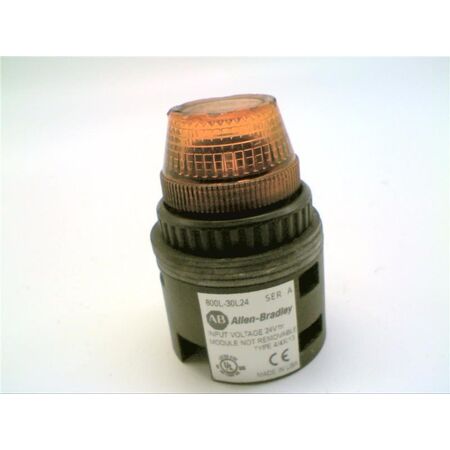 Allen-Bradley 800L30L24A Amber LED Pilot Indicator Light 30.5mm 24V AC/DC