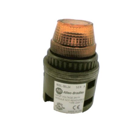 Allen-Bradley 800L30L24A Amber LED Pilot Indicator Light 30.5mm 24V AC/DC