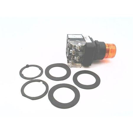 Allen-Bradley 800HQRBH2A 30mm Momentary Amber LED Pushbutton