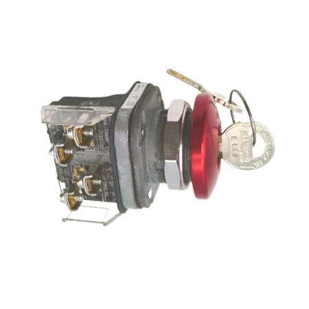 Allen-Bradley 800TE12M6A Mushroom Pushbutton with Cylinder Lock
