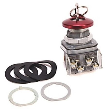 Allen-Bradley 800TE15M6A Mushroom Push Button with Cylinder Lock