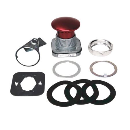 Allen-Bradley 800TD6Q Red Mushroom Head Pushbutton with Locking Padlocking Attachment
