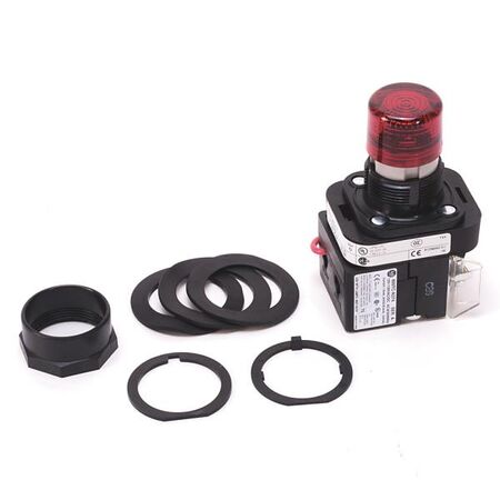 Allen-Bradley 800HCQRTH2R 30mm Red LED Push Button Pilot Light