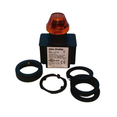 Allen-Bradley 800L22C10A Amber Incandescent Indicator 22.5mm