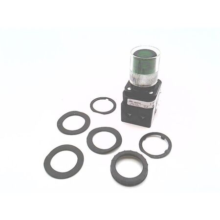 Allen-Bradley 800HQRAH2G Illuminated Green Push Button with Guard