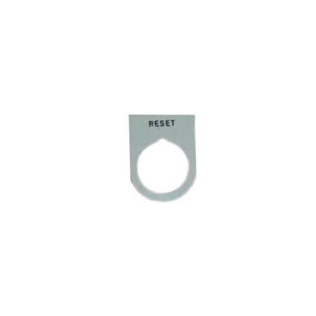 Allen-Bradley Legend Plate 800F34WE186 Reset White with Black Text