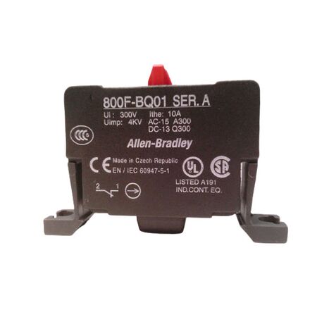 Allen-Bradley 800FBQ01 Contact Block 22mm Spring Clamp Base Mount