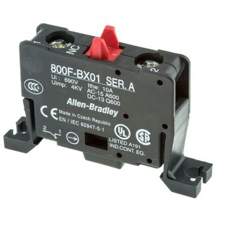 Allen-Bradley 800FBX01 Contact Block 22mm Base Mount 10 Amp
