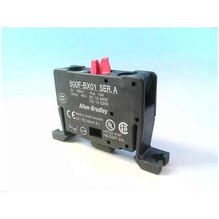 Allen-Bradley 800FBX01 Contact Block 22mm Base Mount 10 Amp