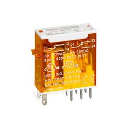 Allen-Bradley 700HK32Z064 Slim Line DPDT Relay with LED Indicator
