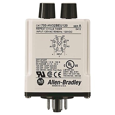 Allen-Bradley 700HV32BBA2 Timing Relay Repeat Cycle DPDT 10A