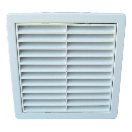 External Grille Fixed Louvre 200mm White | Impact & UV Resistant PVC | Flywire Mesh Included | by Fantech
