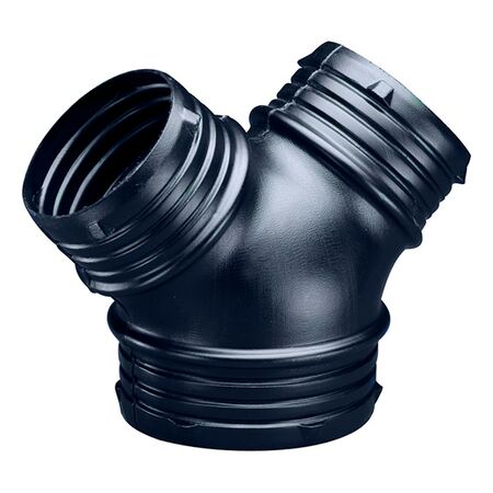 Y-Piece 100mm 3 Way Duct Metal | Durable Steel Construction | Uninsulated Design | Black Finish | by Fantech