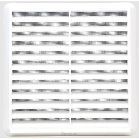 Plastic Fixed Louvre Grille 150mm Dia | UV Resistant PVC | Flywire Mesh | Black | by Fantech