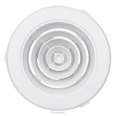 Internal Plaster Mount Ceiling Grille | 250mm Diameter | Adjustable Air Valve | Durable ABS White | by Fantech