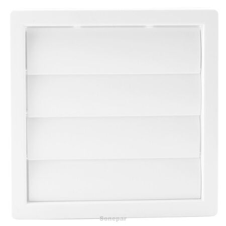 External Grille Gravity Louvre 125mm | UV Resistant PVC | Automatic Closure | by Fantech
