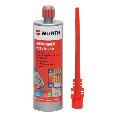All-rounder Injectable Mortar WIT-VM 250 | Styrene-Free | 420 ml Cartridge | by Wurth