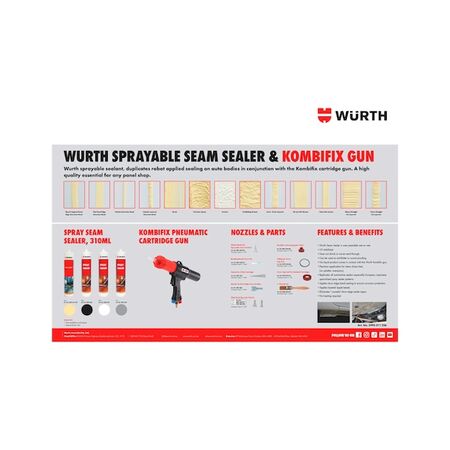 Sprayable Sealant with Kombifix Gun | Easy Application | Professional Use | by Wurth