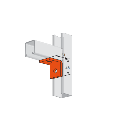 Angle Bracket 2 Hole 90Â°, 48x51mm HDG
