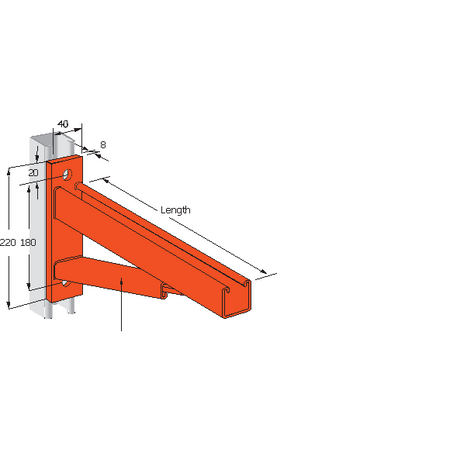 635mm Cantilever Bracket Braced HDG