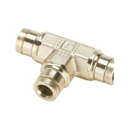Push In Connector T Shape Brass | Quick Tool-Free Insertion | Corrosion-Resistant | @Pack of 5 | by Wurth