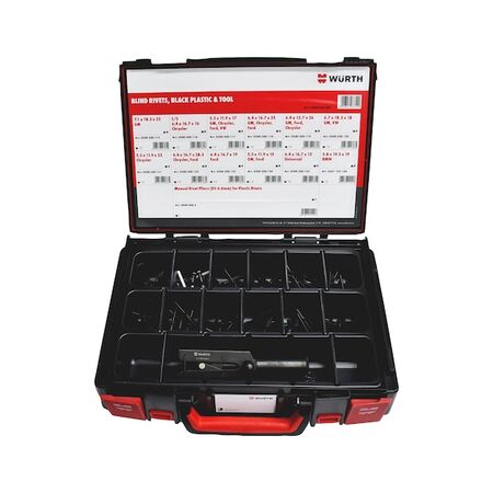 Plastic Blind Rivet Assortment | 73 Pieces | System Case Included | by Wurth