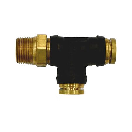 Push In DOT T Connector | NPT Male Thread | Quick Push-in Connection | 1/4 & 3/8 Inch Compatibility | @Pack of 5 | by Wurth