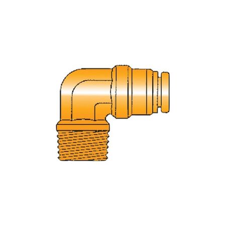 Push-in Connector 90 Degree NPTF Male Thread Brass | Durable & Corrosion-Resistant | @Pack of 5 | by Wurth