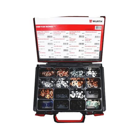 Sump Plug Washers Assortment | 325 Pieces | Organized System Case | by Wurth