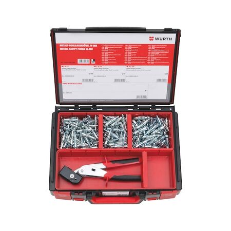 Metal Cavity Anchor W MH Assortment | 201 Pieces | Includes Hand Assembly Pliers | by Wurth