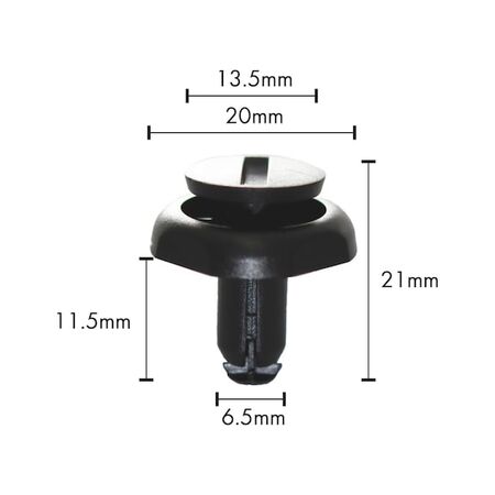 Plastic Expanding Rivet MP TOYOTA THRRIV BLK WSLOT | Quick Fastening Design | Suitable for Metal & Cardboard | @Pack of 25 | by Wurth