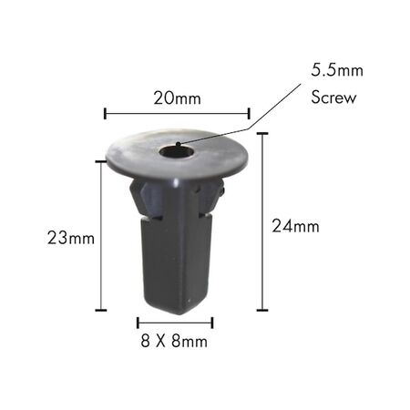 Expanding Nut Rounded from Below | Durable Black Plastic | Automotive Fastening | @Pack of 25 | by Wurth