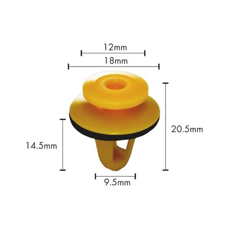 Interior Trim Clip Closed | Durable Plastic | Fastening & Sealing | @Pack of 25 | by Wurth