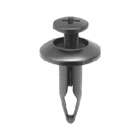 Screw Rivet Tapers Downwards | Adjustable Installation | Black Plastic | @Pack of 25 | by Wurth
