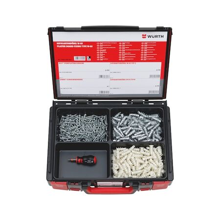 Plasterboard Plug W GS Assortment | 401 Pieces | Designed for Gypsum & Lightweight Panels | by Wurth